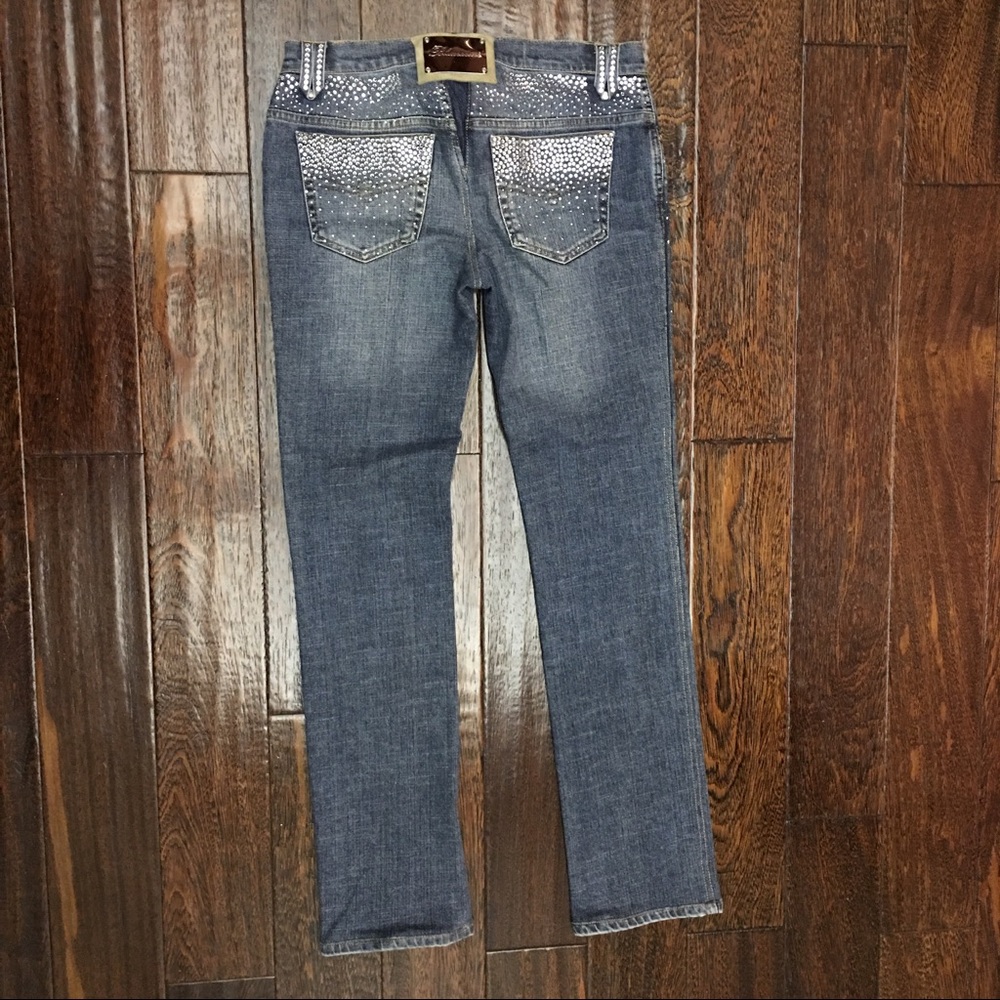 $1255 Blumarine 🕊Swarovski Covered Jeans 👖 ❤️ FR - Picture 6 of 8